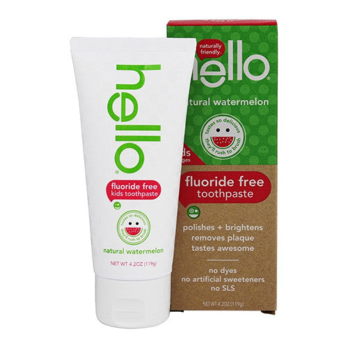 Hello Oral Care Kids Fluoride Free Toothpaste Watermelon, 4.2 Oz